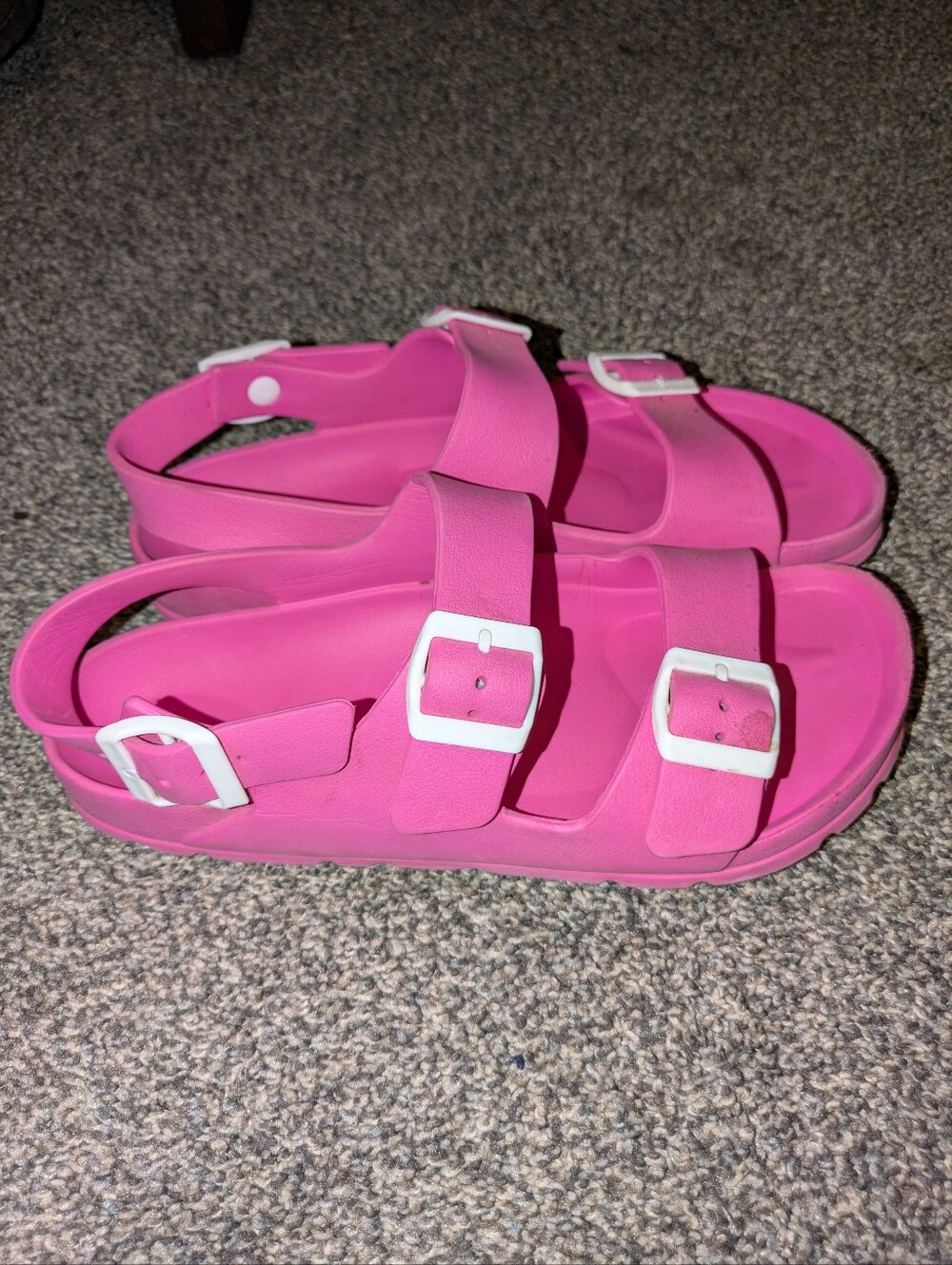 Pink Buckle Sandals - Comfortable Adjustable Straps